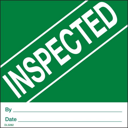 Decker Tape Products Label, DL3282, INSPECTED, 4" X 4" DL3282